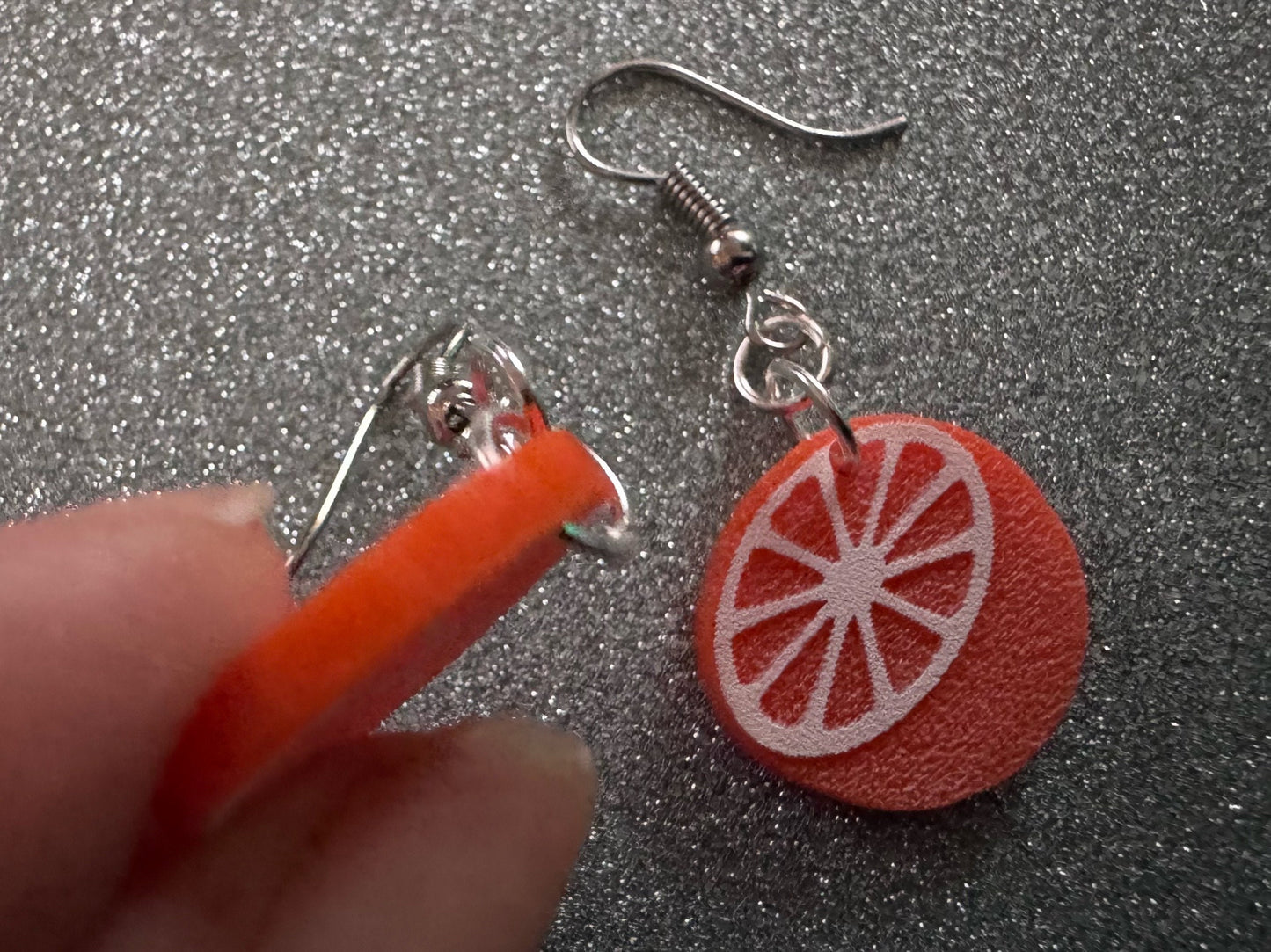 Orange Earrings: Laser Cut Acrylic Oranges, Fruit, Citrus, Oranges, Food Earrings, Sliced Oranges, Best Gifts for Her/Him/Them