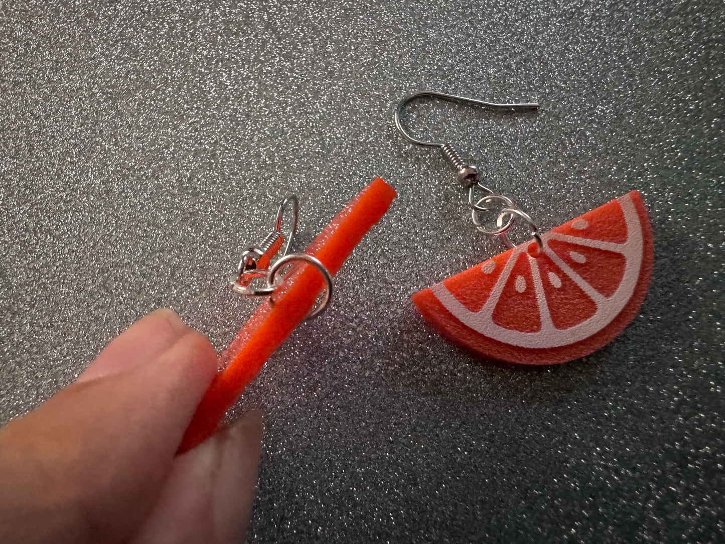 Orange Earrings: Laser Cut Acrylic Oranges, Fruit, Citrus, Oranges, Food Earrings, Sliced Oranges, Best Gifts for Her/Him/Them