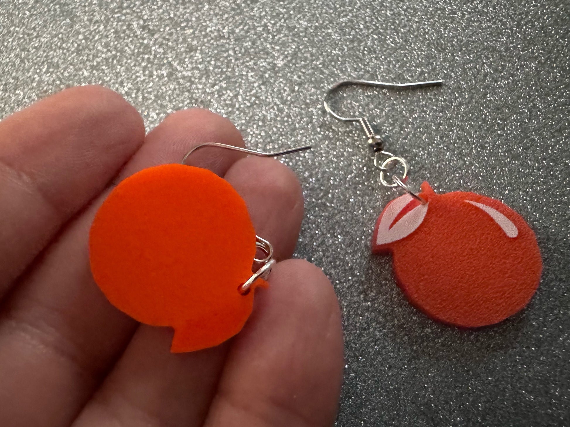 Orange Earrings: Laser Cut Acrylic Oranges, Fruit, Citrus, Oranges, Food Earrings, Sliced Oranges, Best Gifts for Her/Him/Them