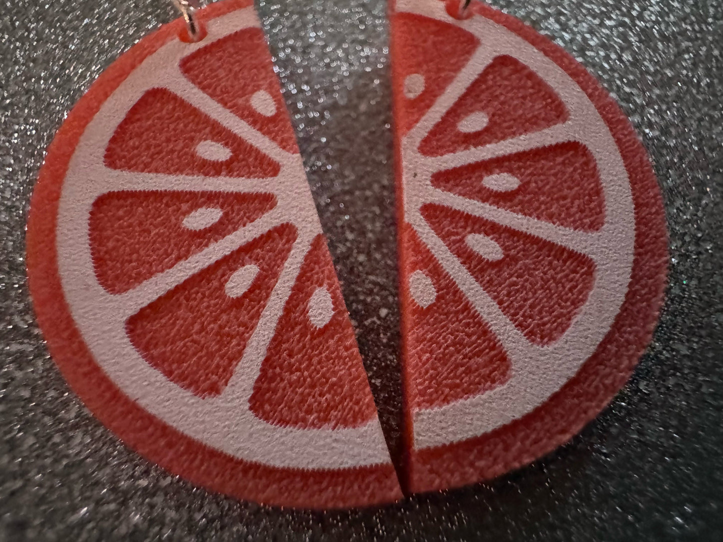 Orange Earrings: Laser Cut Acrylic Oranges, Fruit, Citrus, Oranges, Food Earrings, Sliced Oranges, Best Gifts for Her/Him/Them