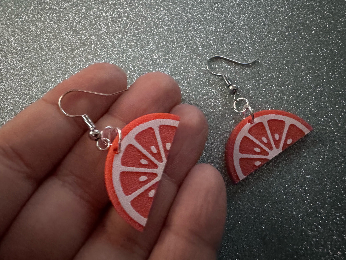 Orange Earrings: Laser Cut Acrylic Oranges, Fruit, Citrus, Oranges, Food Earrings, Sliced Oranges, Best Gifts for Her/Him/Them