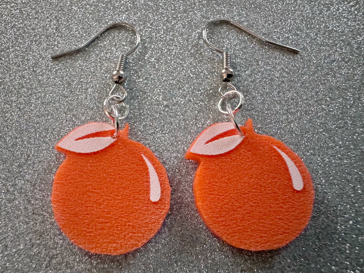 Orange Earrings: Laser Cut Acrylic Oranges, Fruit, Citrus, Oranges, Food Earrings, Sliced Oranges, Best Gifts for Her/Him/Them
