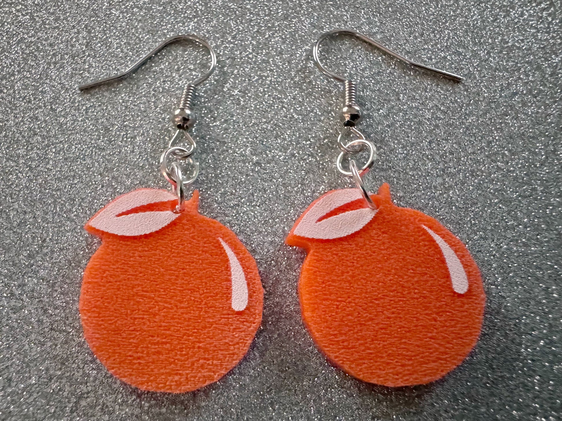Orange Earrings: Laser Cut Acrylic Oranges, Fruit, Citrus, Oranges, Food Earrings, Sliced Oranges, Best Gifts for Her/Him/Them