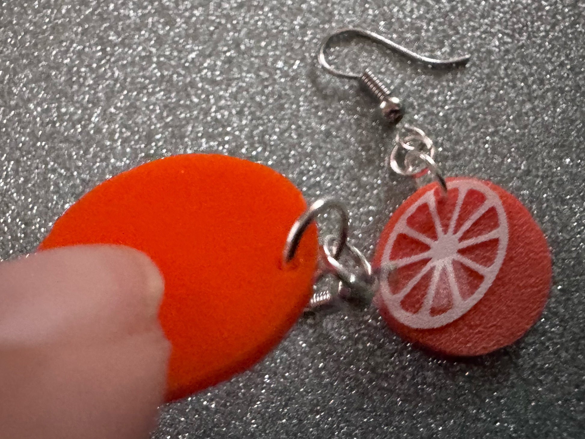 Orange Earrings: Laser Cut Acrylic Oranges, Fruit, Citrus, Oranges, Food Earrings, Sliced Oranges, Best Gifts for Her/Him/Them