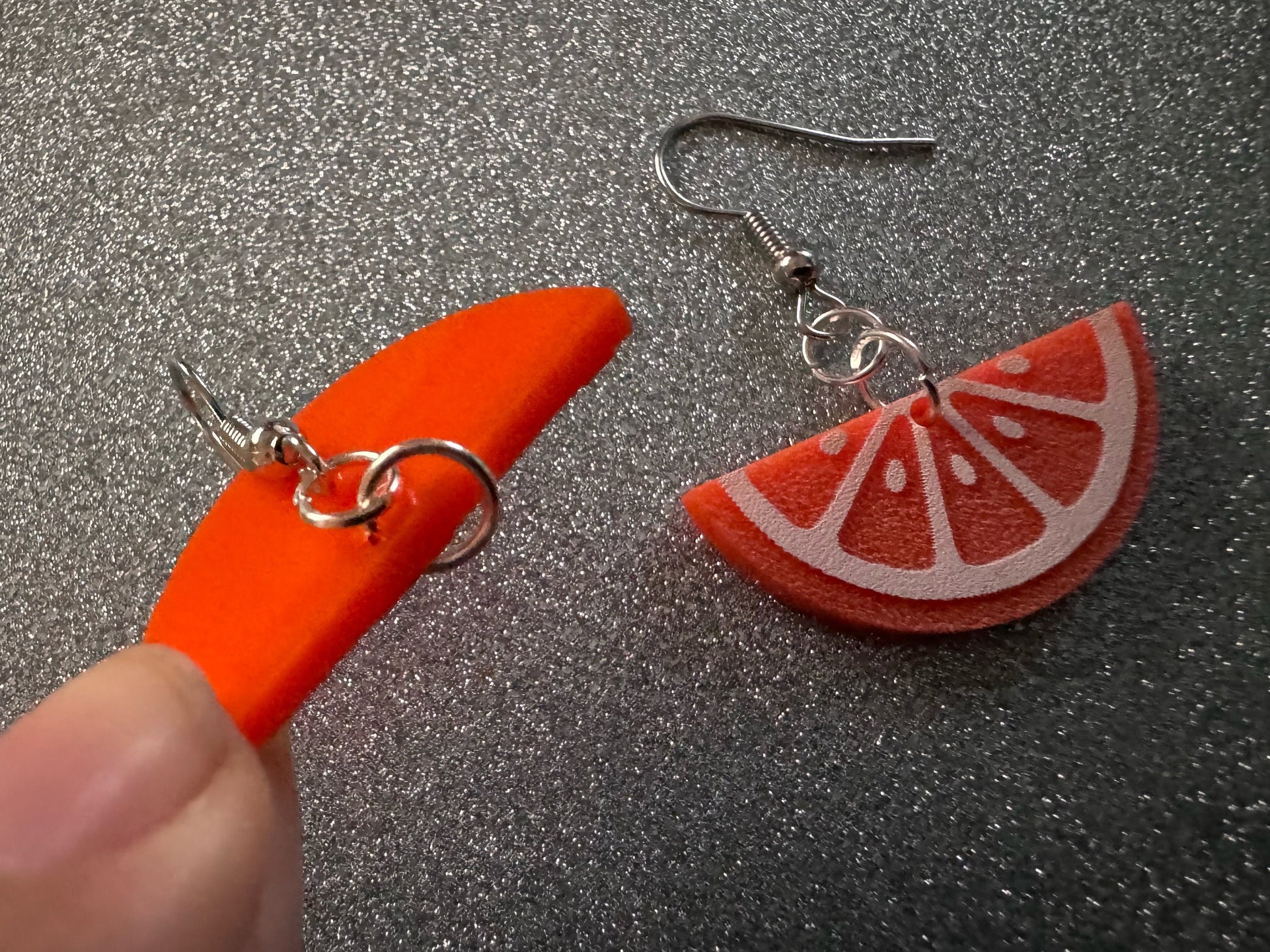 Orange Earrings: Laser Cut Acrylic Oranges, Fruit, Citrus, Oranges, Food Earrings, Sliced Oranges, Best Gifts for Her/Him/Them