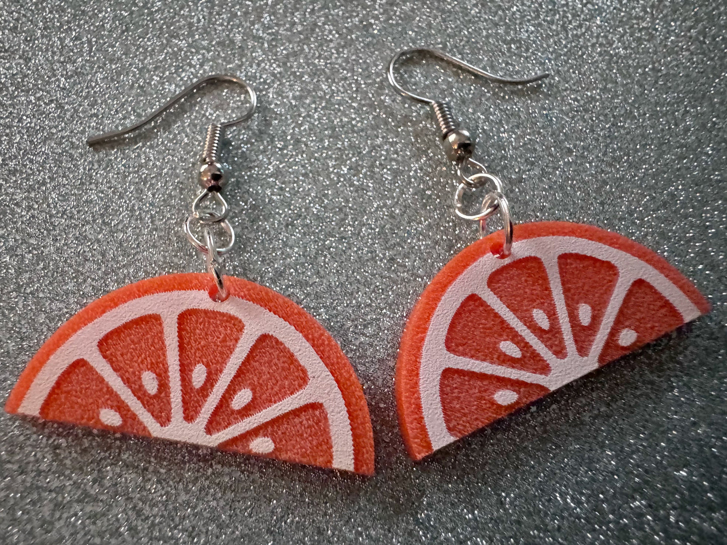 Orange Earrings: Laser Cut Acrylic Oranges, Fruit, Citrus, Oranges, Food Earrings, Sliced Oranges, Best Gifts for Her/Him/Them