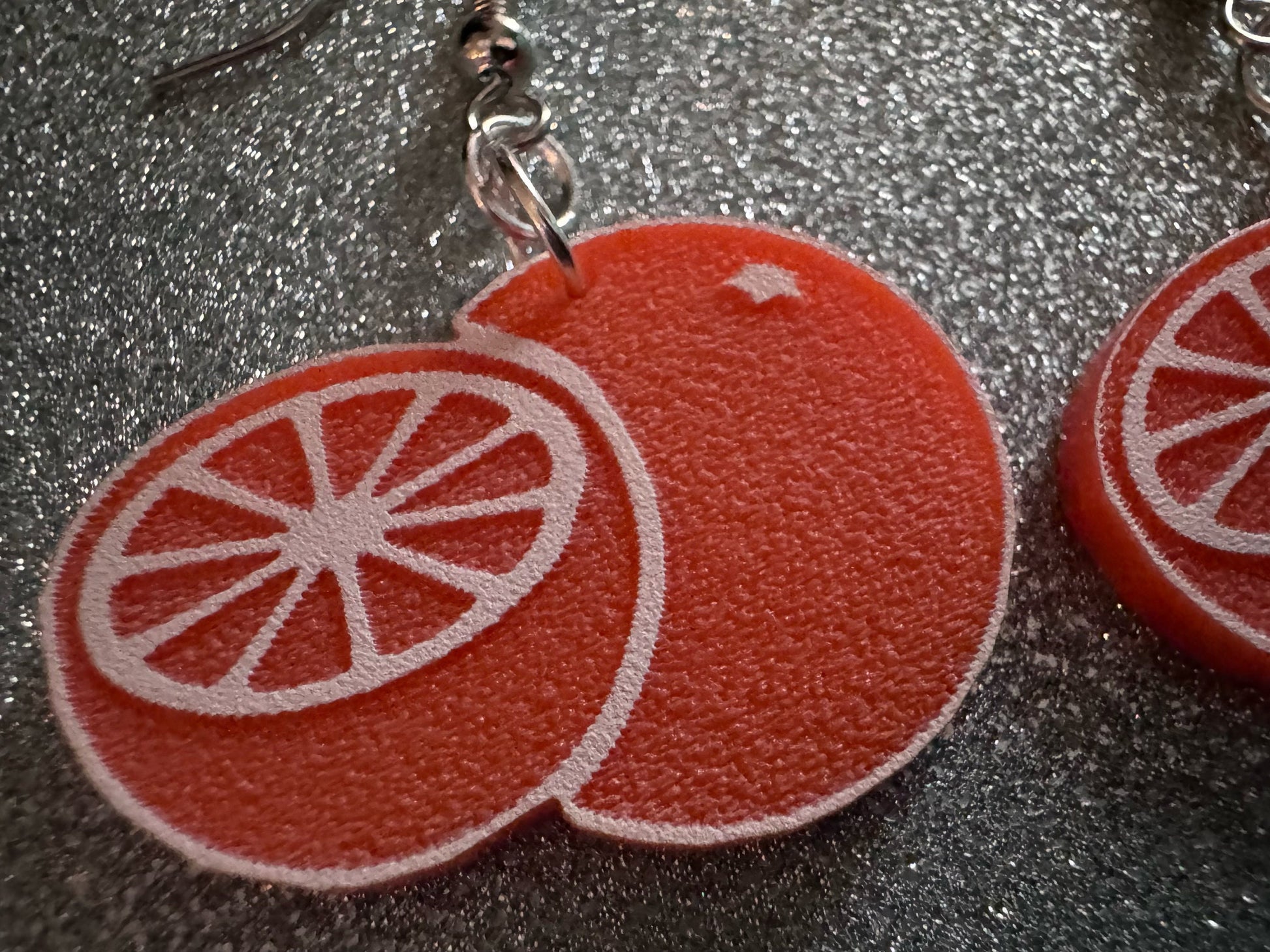 Orange Earrings: Laser Cut Acrylic Oranges, Fruit, Citrus, Oranges, Food Earrings, Sliced Oranges, Best Gifts for Her/Him/Them