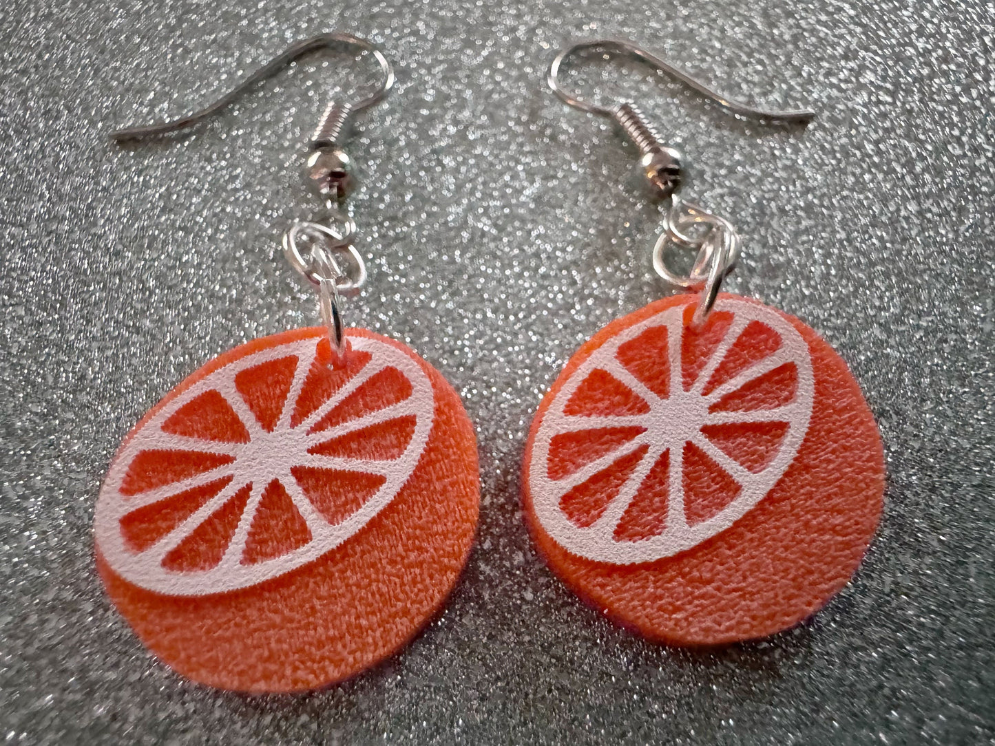 Orange Earrings: Laser Cut Acrylic Oranges, Fruit, Citrus, Oranges, Food Earrings, Sliced Oranges, Best Gifts for Her/Him/Them