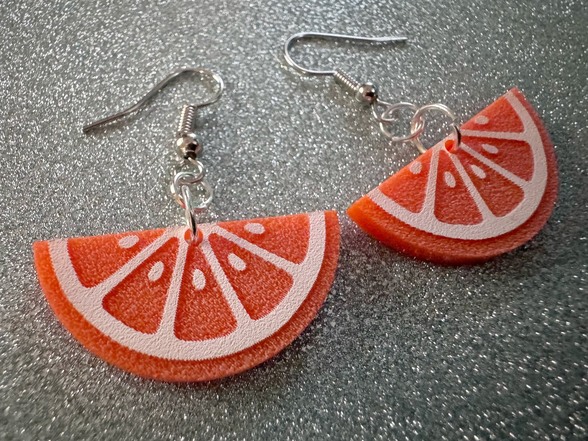 Orange Earrings: Laser Cut Acrylic Oranges, Fruit, Citrus, Oranges, Food Earrings, Sliced Oranges, Best Gifts for Her/Him/Them