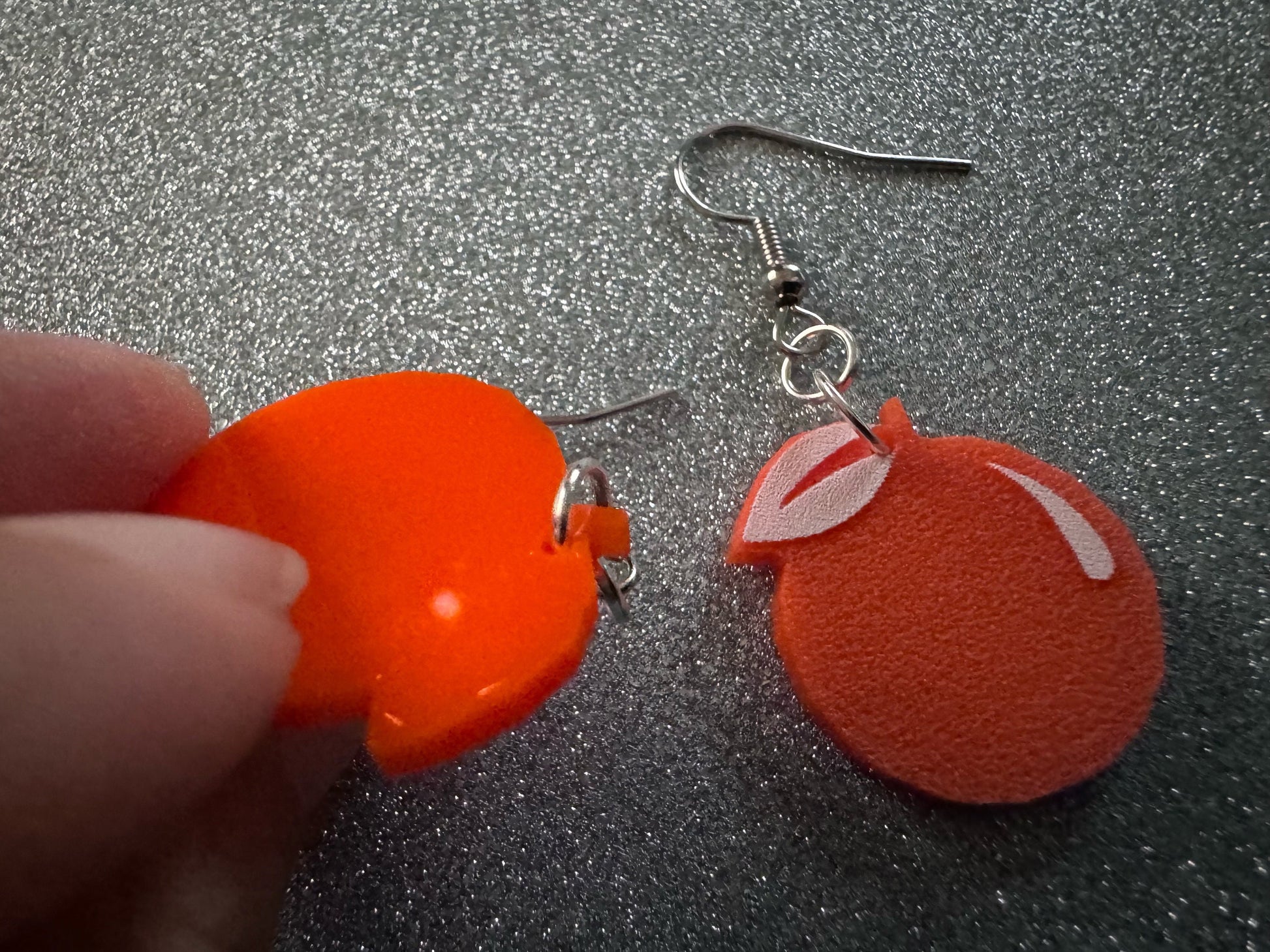 Orange Earrings: Laser Cut Acrylic Oranges, Fruit, Citrus, Oranges, Food Earrings, Sliced Oranges, Best Gifts for Her/Him/Them
