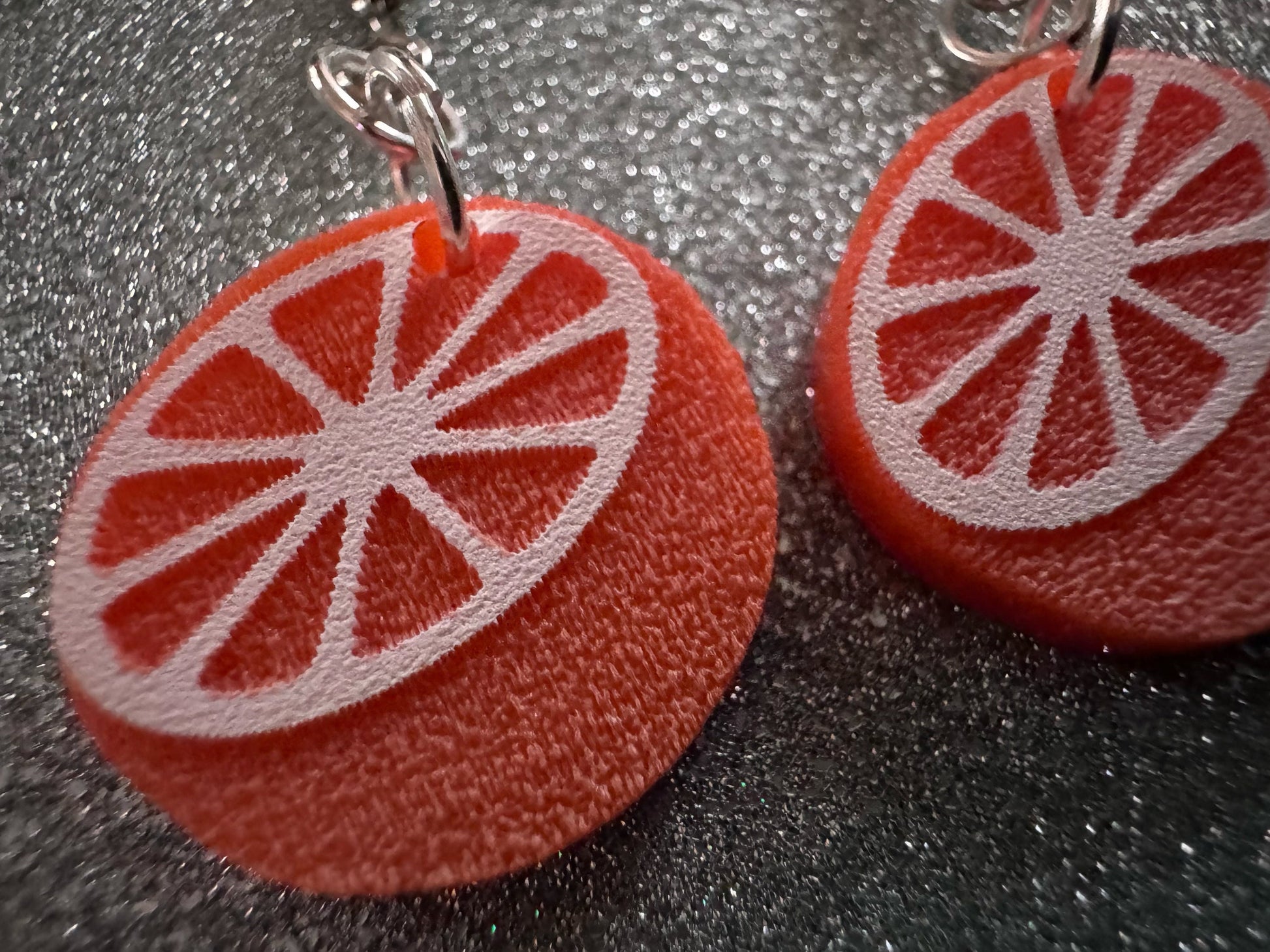 Orange Earrings: Laser Cut Acrylic Oranges, Fruit, Citrus, Oranges, Food Earrings, Sliced Oranges, Best Gifts for Her/Him/Them
