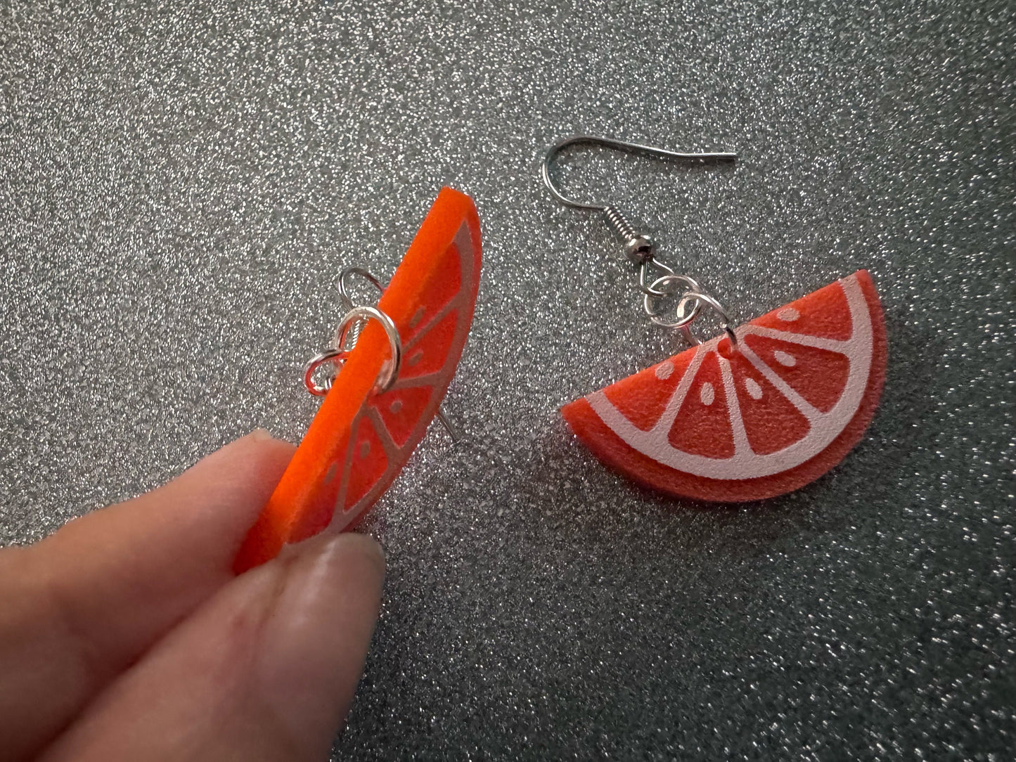Orange Earrings: Laser Cut Acrylic Oranges, Fruit, Citrus, Oranges, Food Earrings, Sliced Oranges, Best Gifts for Her/Him/Them
