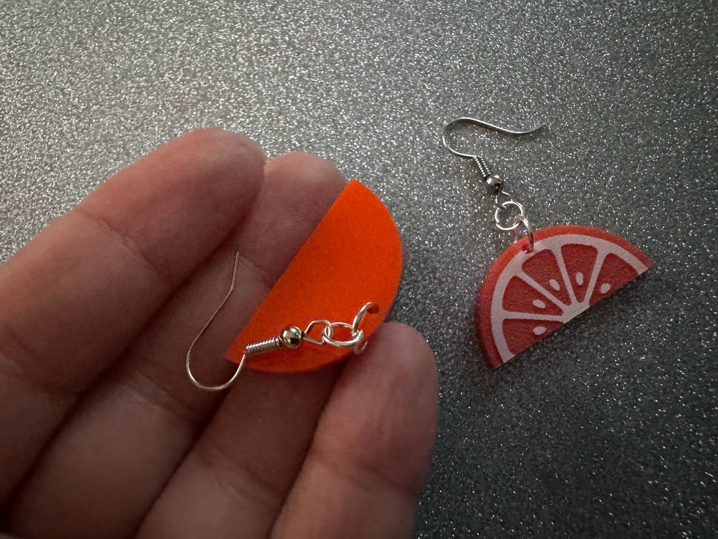 Orange Earrings: Laser Cut Acrylic Oranges, Fruit, Citrus, Oranges, Food Earrings, Sliced Oranges, Best Gifts for Her/Him/Them