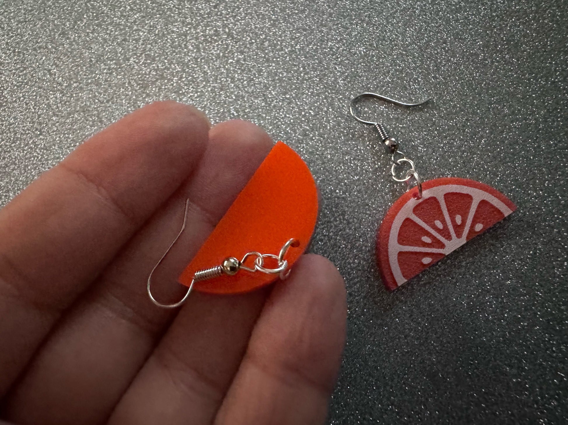 Orange Earrings: Laser Cut Acrylic Oranges, Fruit, Citrus, Oranges, Food Earrings, Sliced Oranges, Best Gifts for Her/Him/Them