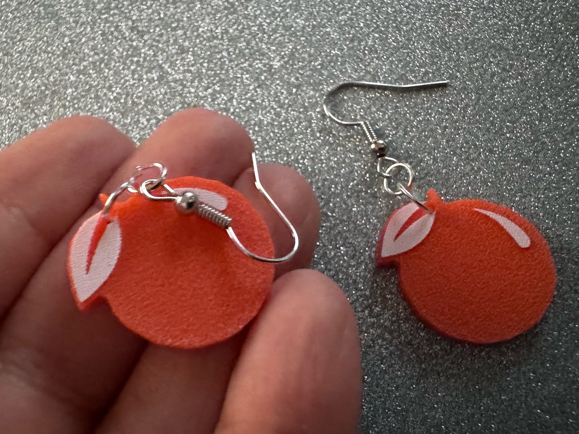 Orange Earrings: Laser Cut Acrylic Oranges, Fruit, Citrus, Oranges, Food Earrings, Sliced Oranges, Best Gifts for Her/Him/Them