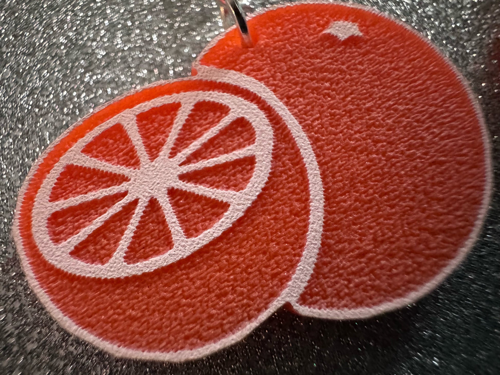 Orange Earrings: Laser Cut Acrylic Oranges, Fruit, Citrus, Oranges, Food Earrings, Sliced Oranges, Best Gifts for Her/Him/Them