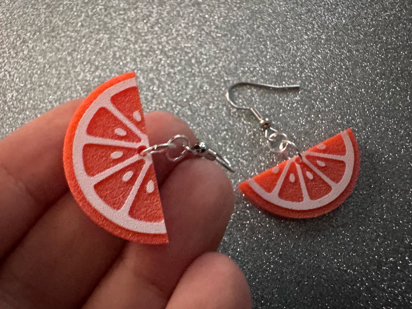 Orange Earrings: Laser Cut Acrylic Oranges, Fruit, Citrus, Oranges, Food Earrings, Sliced Oranges, Best Gifts for Her/Him/Them