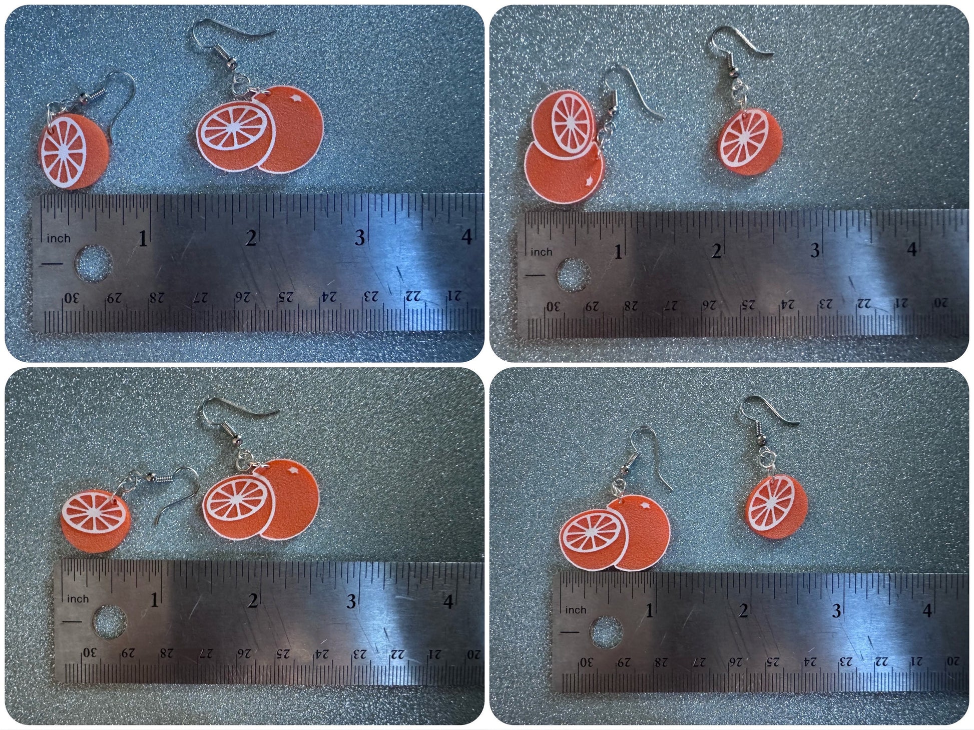 Orange Earrings: Laser Cut Acrylic Oranges, Fruit, Citrus, Oranges, Food Earrings, Sliced Oranges, Best Gifts for Her/Him/Them
