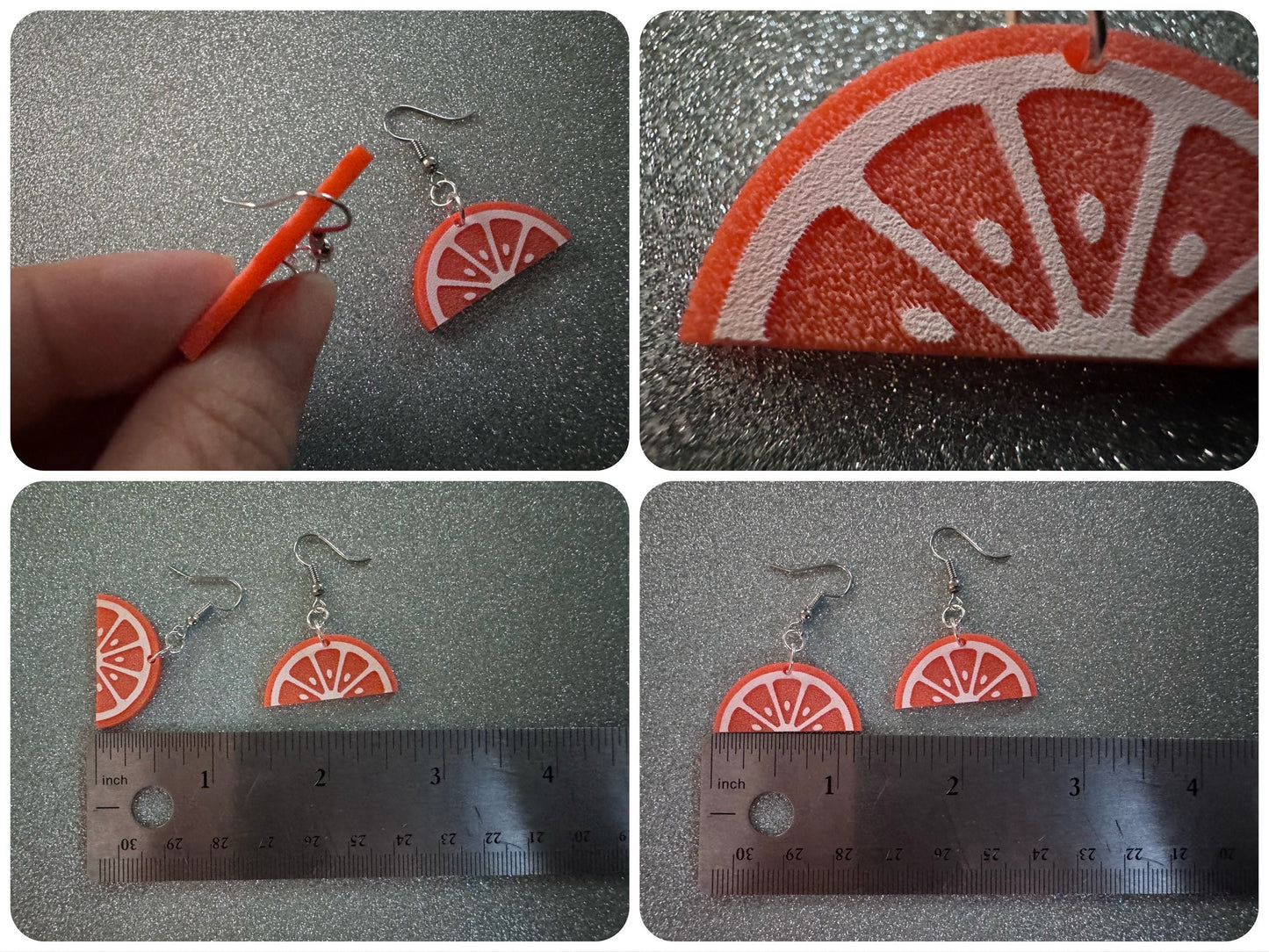 Orange Earrings: Laser Cut Acrylic Oranges, Fruit, Citrus, Oranges, Food Earrings, Sliced Oranges, Best Gifts for Her/Him/Them