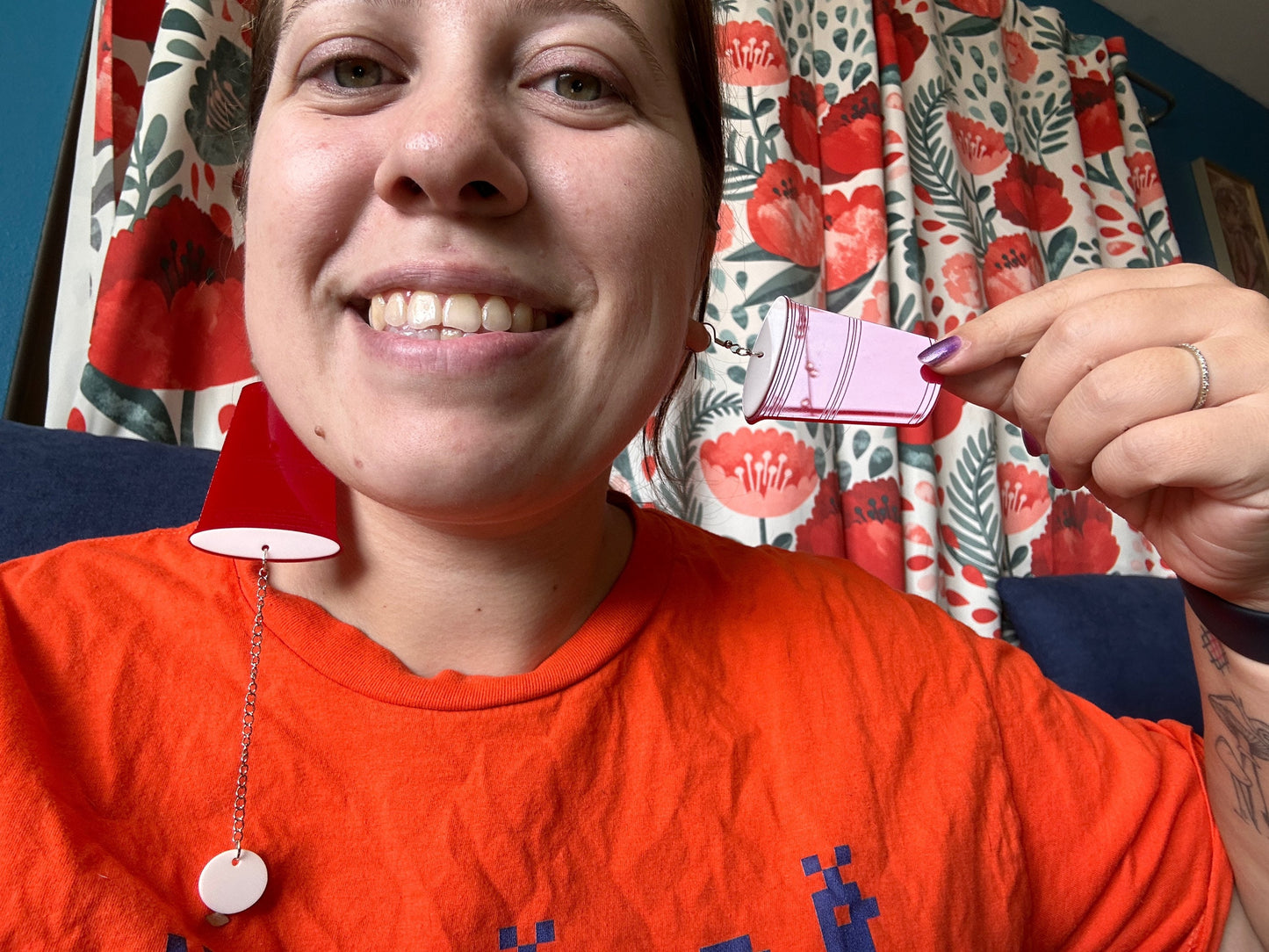 Oversized Beer Pong Earrings: Laser Cut Acrylic Solo Cups Ping Pong Balls, Party Sports, College, Drinking Game, Best Gifts for Her/Him/Them