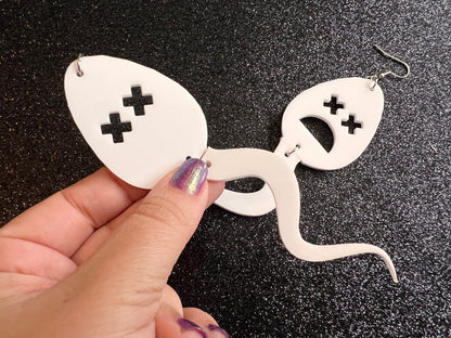 Oversized Dead Sperm Earrings: Laser Cut Acrylic Swimmers, Urology Jewelry, Urology Doctor, Vasectomy Earrings, Best Gifts for Her/Him/Them