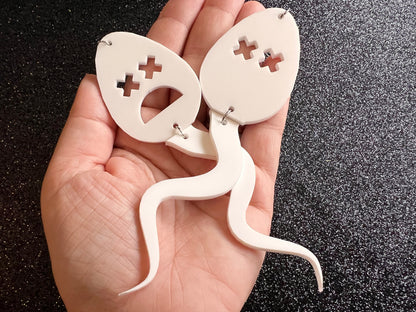 Oversized Dead Sperm Earrings: Laser Cut Acrylic Swimmers, Urology Jewelry, Urology Doctor, Vasectomy Earrings, Best Gifts for Her/Him/Them