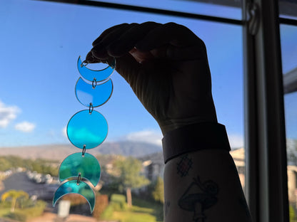 Oversized Mirrored Moon Phase Earrings: Laser Cut Acrylic Moons, Night, Astrology, Astronomy, Magic, Spiritual, Best Gifts for Her/Him/Them