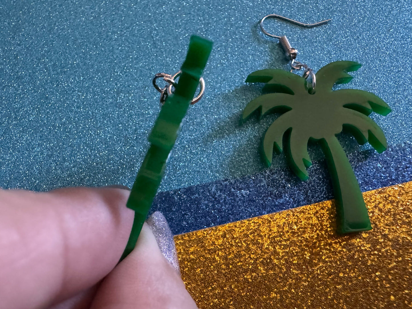 Palm Tree Earrings: Laser Cut Acrylic Palm Trees, Summer Vibes, Coconuts, Beach, Hawaii, Gifts for Her/Him/Them