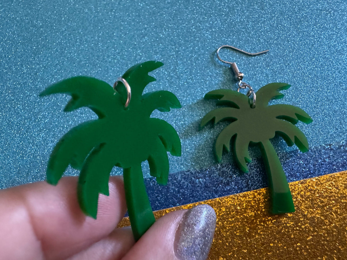 Palm Tree Earrings: Laser Cut Acrylic Palm Trees, Summer Vibes, Coconuts, Beach, Hawaii, Gifts for Her/Him/Them