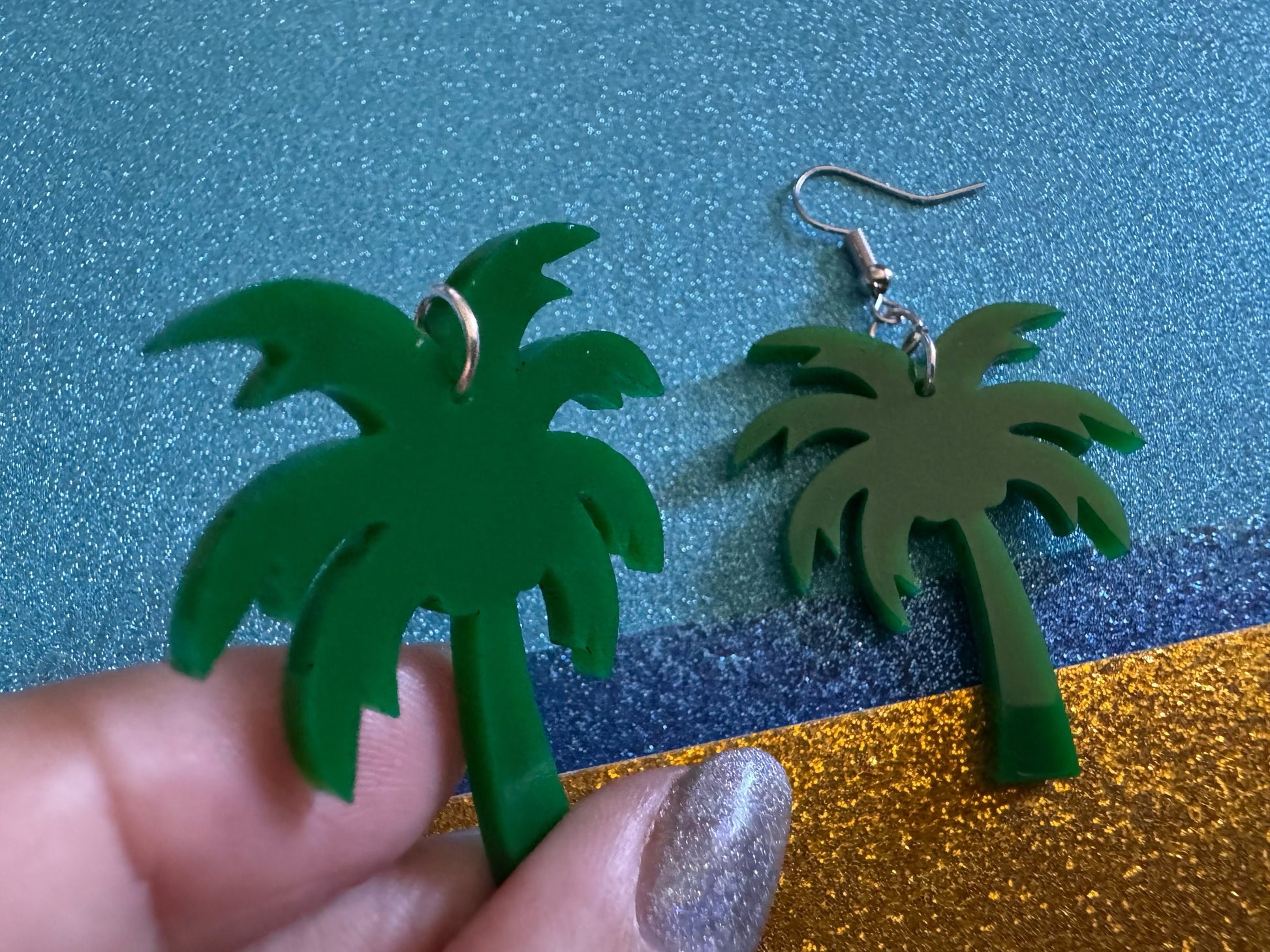 Palm Tree Earrings: Laser Cut Acrylic Palm Trees, Summer Vibes, Coconuts, Beach, Hawaii, Gifts for Her/Him/Them