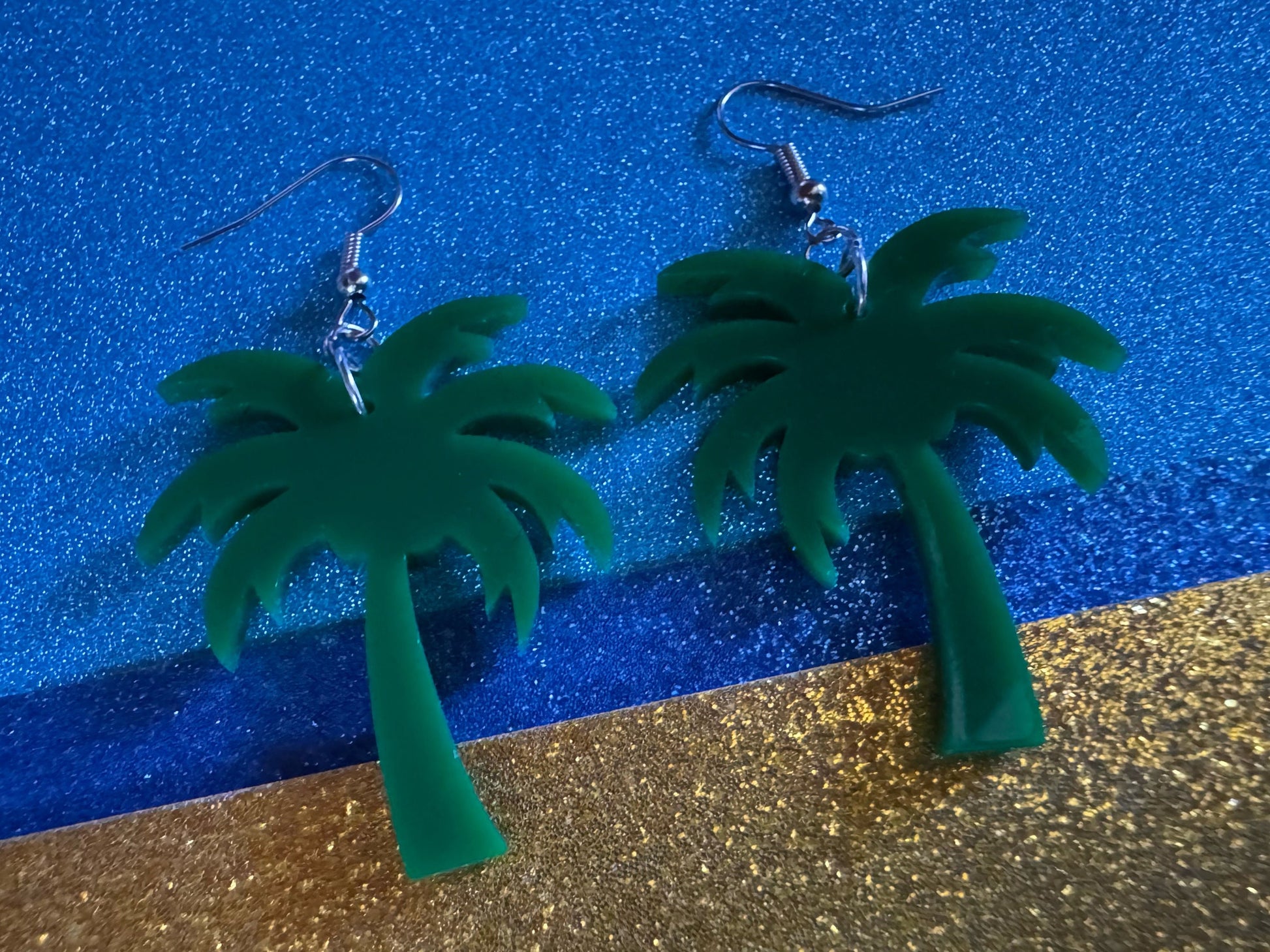 Palm Tree Earrings: Laser Cut Acrylic Palm Trees, Summer Vibes, Coconuts, Beach, Hawaii, Gifts for Her/Him/Them