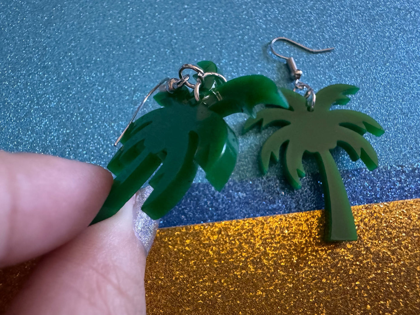 Palm Tree Earrings: Laser Cut Acrylic Palm Trees, Summer Vibes, Coconuts, Beach, Hawaii, Gifts for Her/Him/Them
