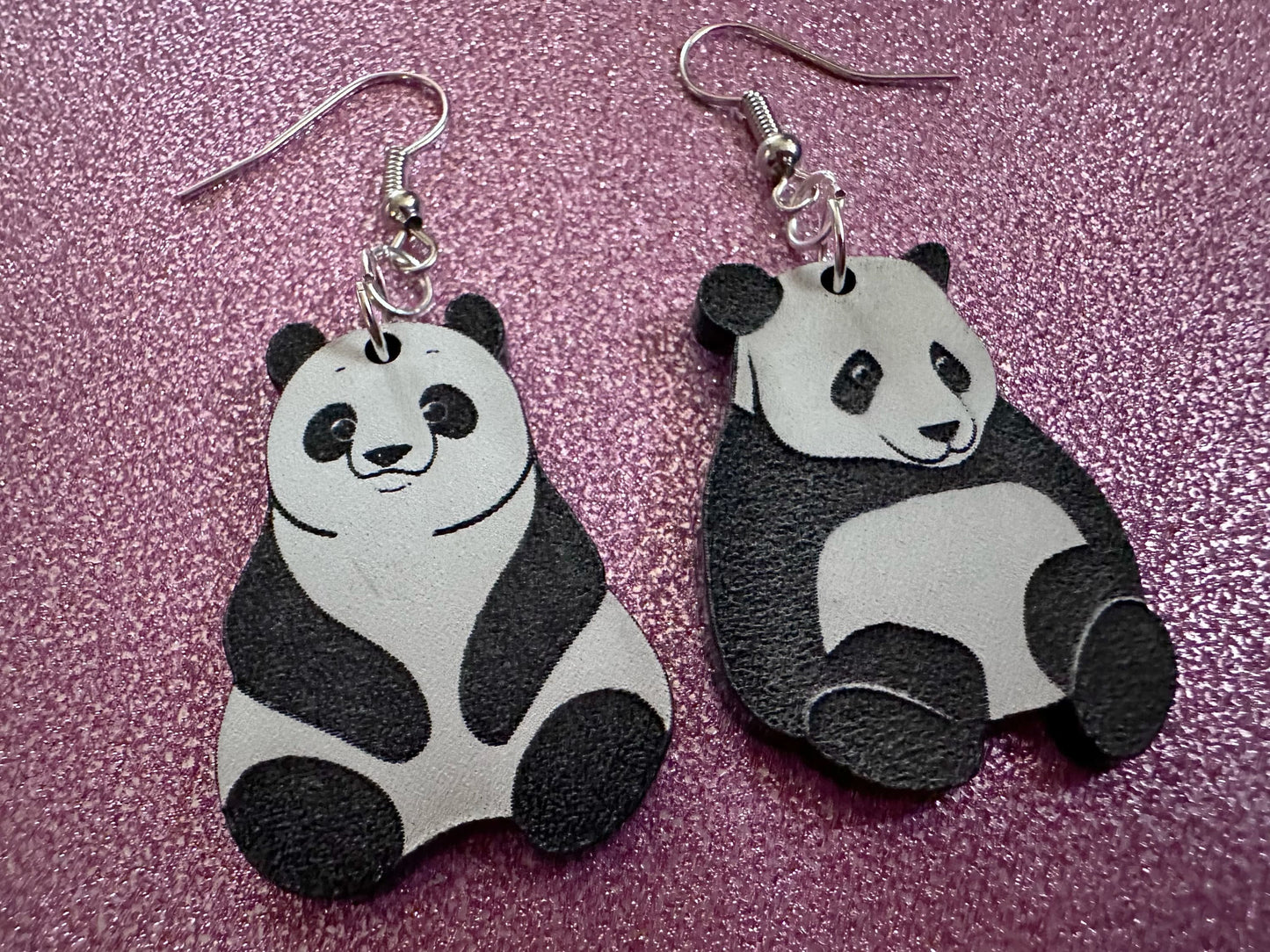 Panda Earrings: Laser Cut Acrylic Panda Bears, Chinese Animal, Animals, Bamboo Forest, Novelty, China, Zoology, Best Gifts for Her/Him/Them