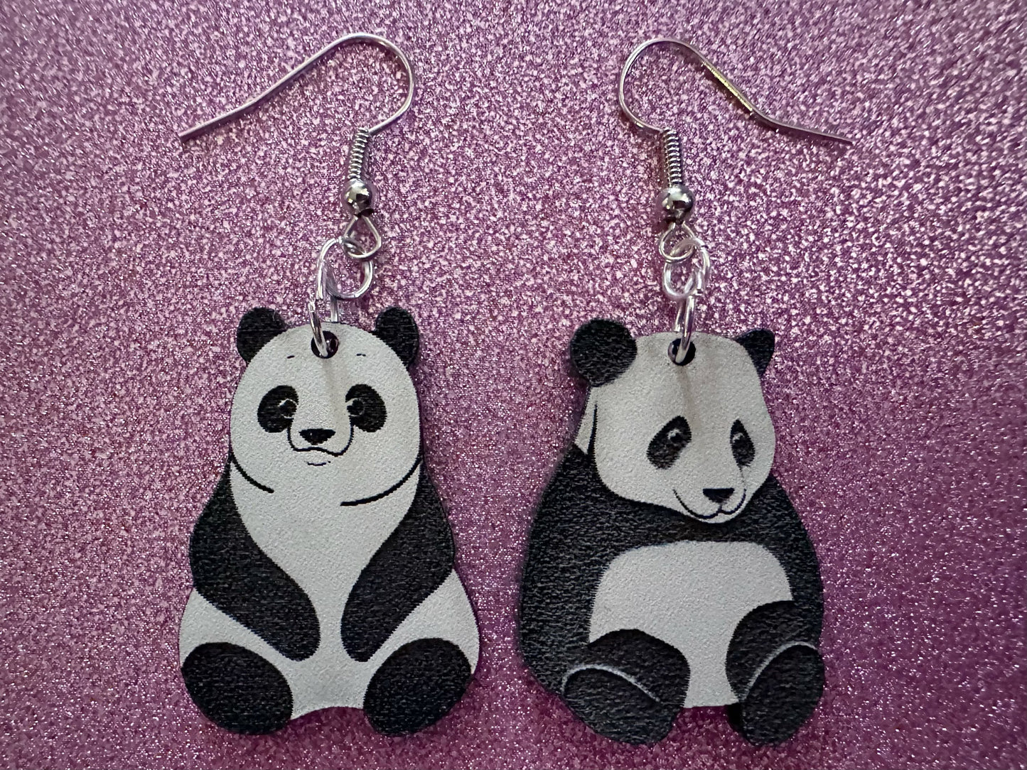 Panda Earrings: Laser Cut Acrylic Panda Bears, Chinese Animal, Animals, Bamboo Forest, Novelty, China, Zoology, Best Gifts for Her/Him/Them