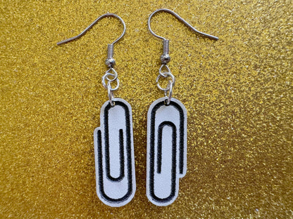 Paperclip Earrings: Laser Cut Acrylic Paper Clip Earrings, Writing, Teacher, Back to School, Stationary, Best Gifts for Her/Him/Them