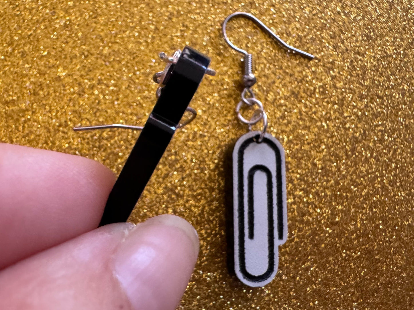 Paperclip Earrings: Laser Cut Acrylic Paper Clip Earrings, Writing, Teacher, Back to School, Stationary, Best Gifts for Her/Him/Them