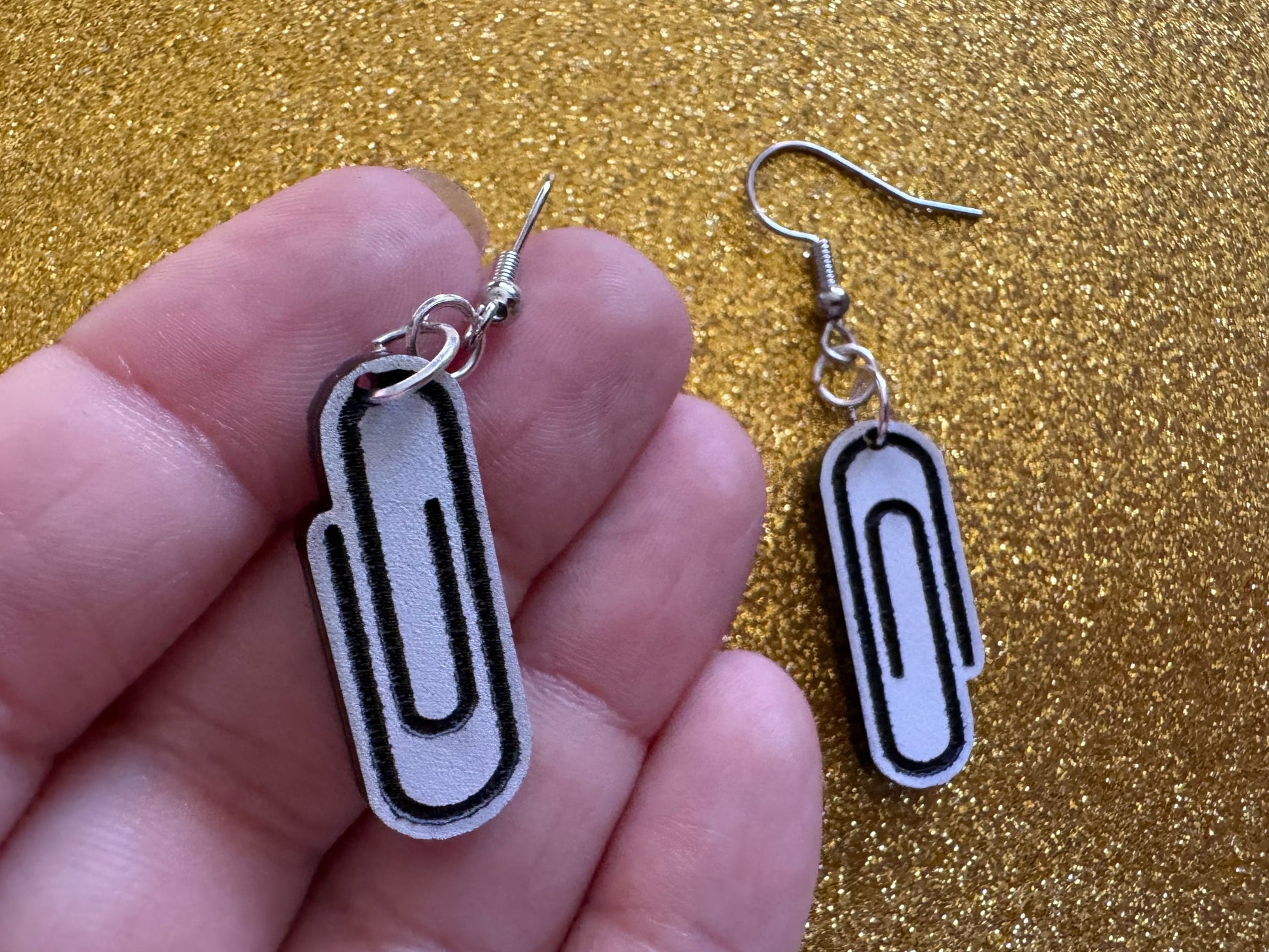 Paperclip Earrings: Laser Cut Acrylic Paper Clip Earrings, Writing, Teacher, Back to School, Stationary, Best Gifts for Her/Him/Them