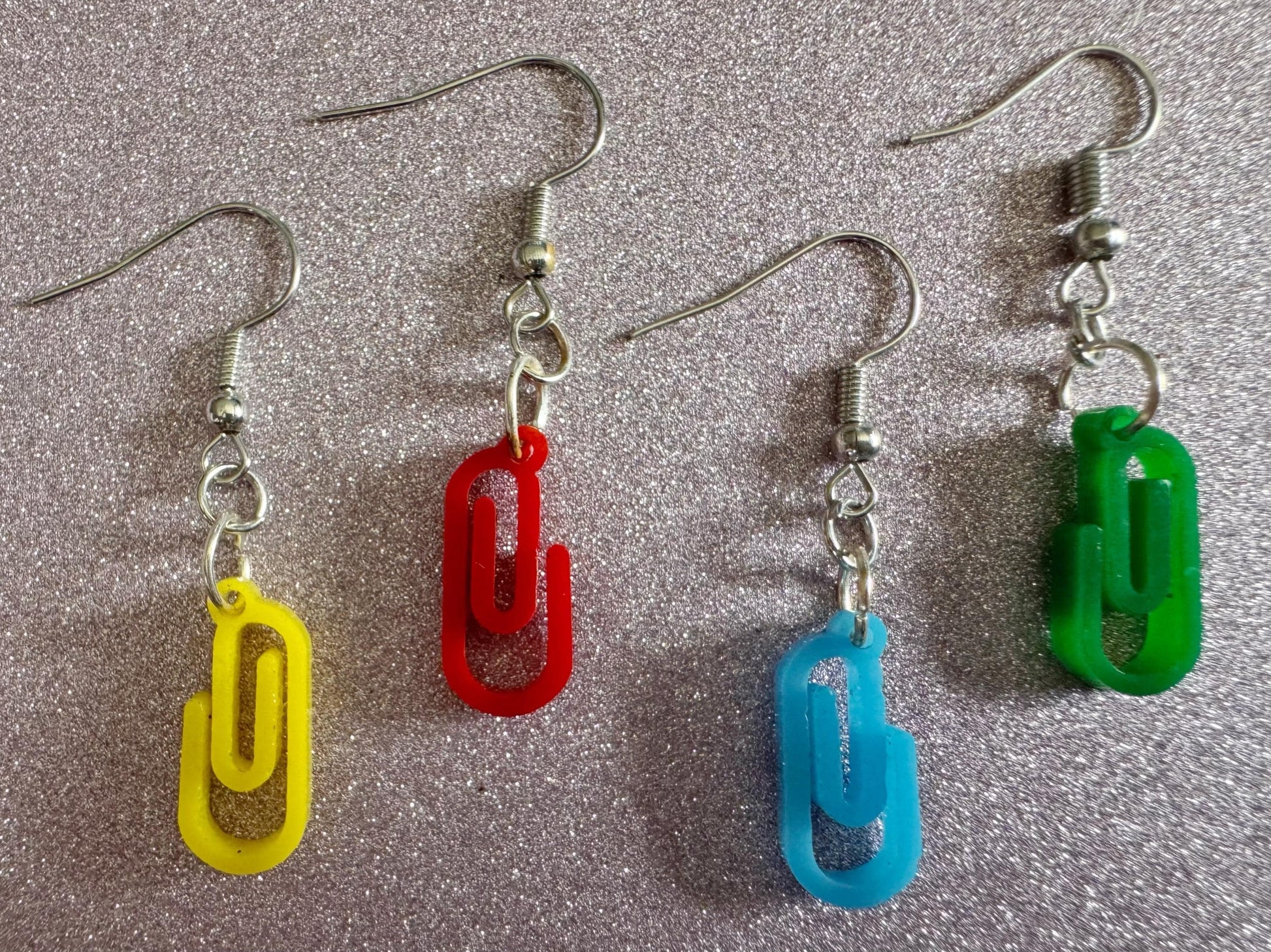 Paperclip Earrings: Laser Cut Acrylic Paper Clip Earrings, Writing, Teacher, Back to School Stationary, Colorful Best Gifts for Her/Him/Them