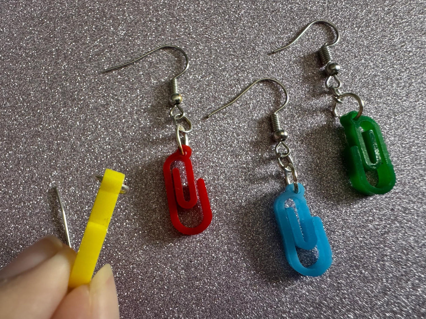 Paperclip Earrings: Laser Cut Acrylic Paper Clip Earrings, Writing, Teacher, Back to School Stationary, Colorful Best Gifts for Her/Him/Them