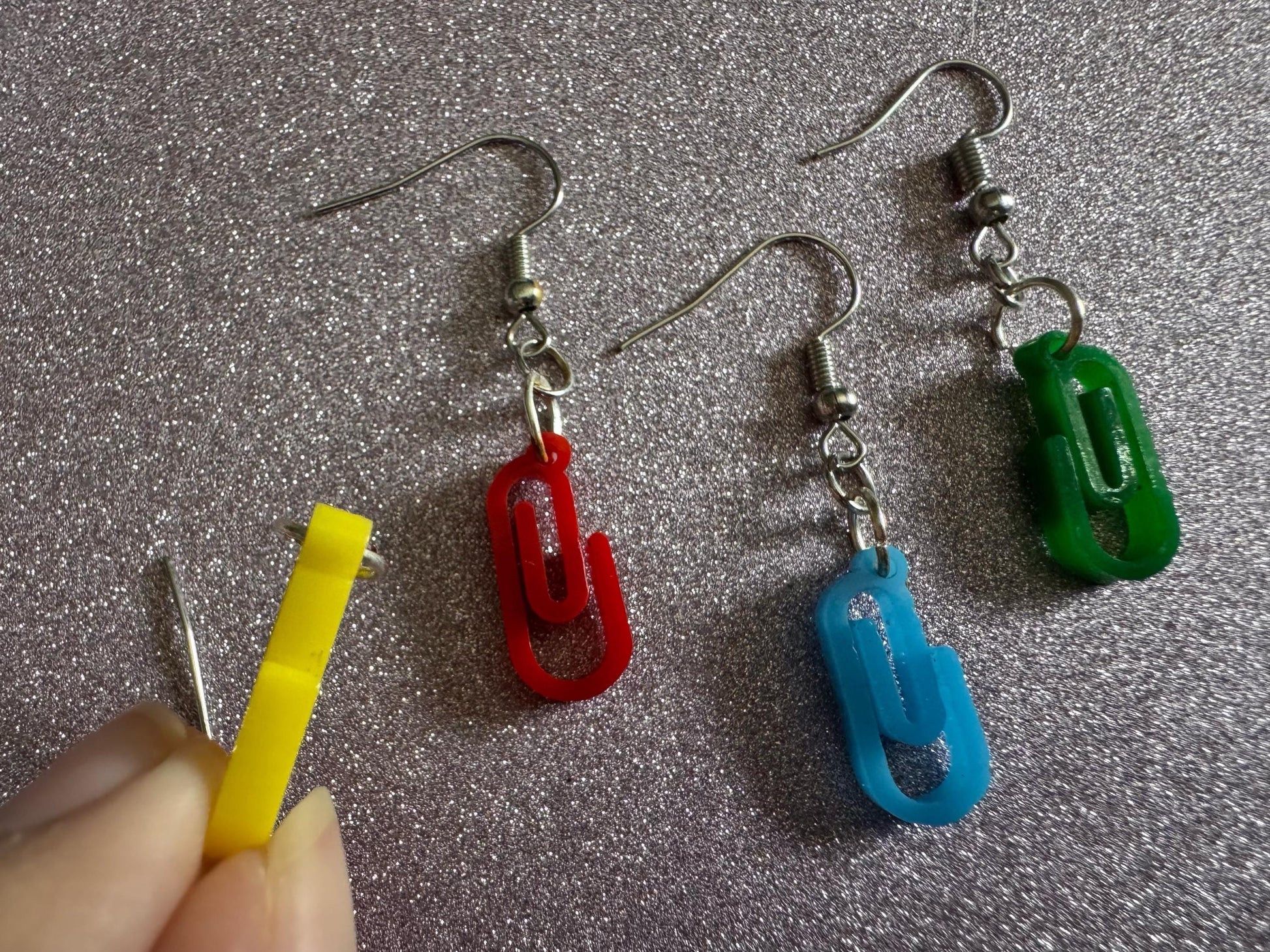 Paperclip Earrings: Laser Cut Acrylic Paper Clip Earrings, Writing, Teacher, Back to School Stationary, Colorful Best Gifts for Her/Him/Them