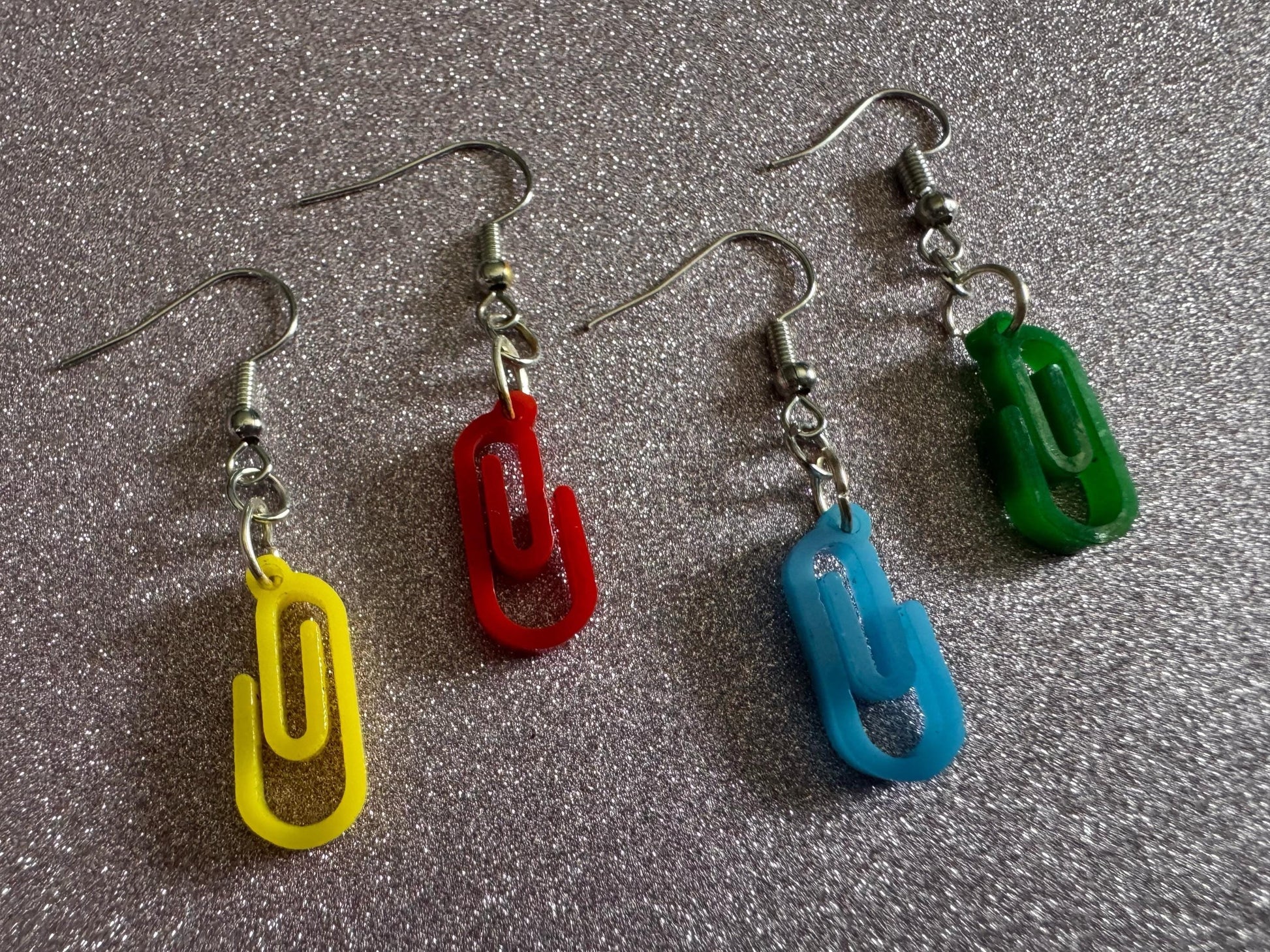 Paperclip Earrings: Laser Cut Acrylic Paper Clip Earrings, Writing, Teacher, Back to School Stationary, Colorful Best Gifts for Her/Him/Them