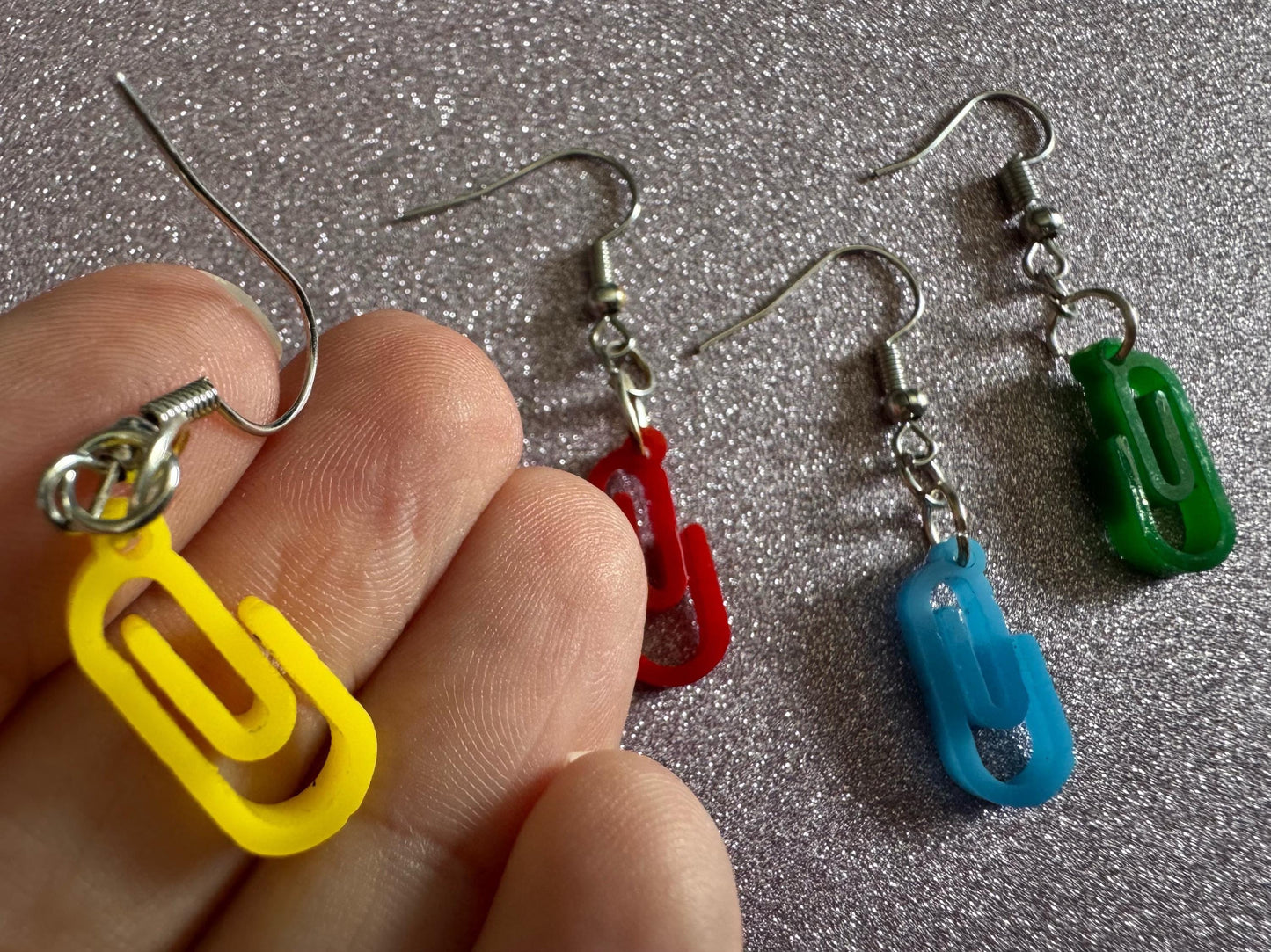 Paperclip Earrings: Laser Cut Acrylic Paper Clip Earrings, Writing, Teacher, Back to School Stationary, Colorful Best Gifts for Her/Him/Them