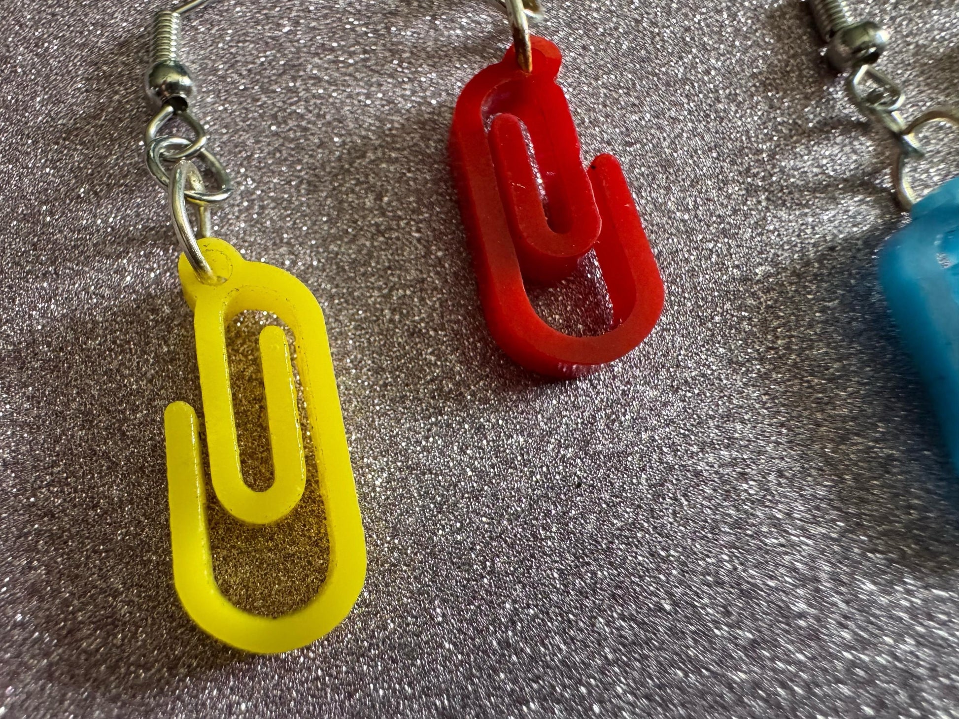 Paperclip Earrings: Laser Cut Acrylic Paper Clip Earrings, Writing, Teacher, Back to School Stationary, Colorful Best Gifts for Her/Him/Them