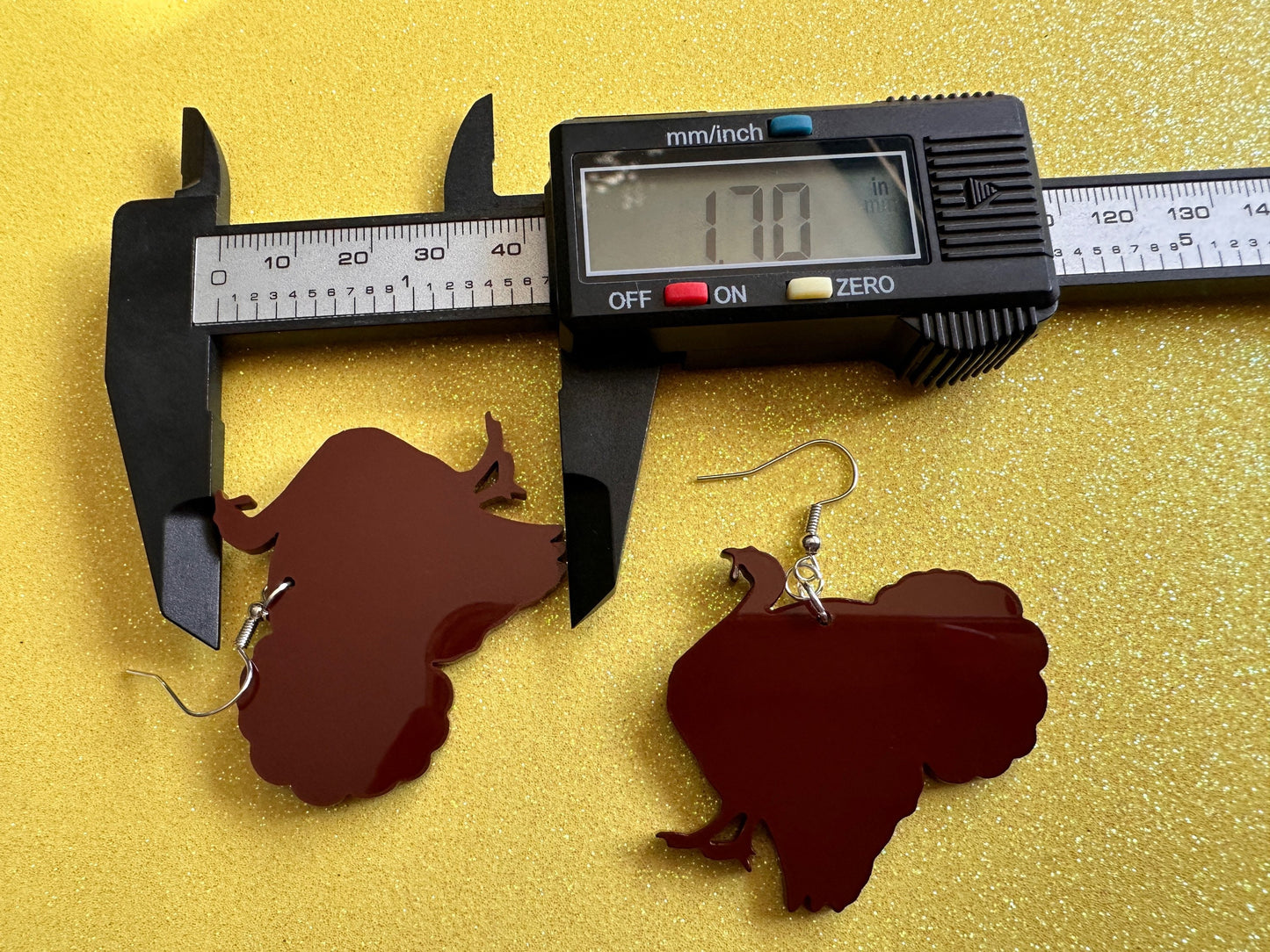 Pardoned Turkey Earrings: Thanksgiving, Holiday, Laser Cut Acrylic Turkeys, Gobble, Family, Holiday, Turkey Jewelry, Gifts for Her/Him/Them