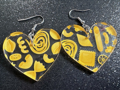 Pasta Earrings: 3D Printed Traffic Penne Pasta, Italian Food, Novelty Earrings, Tortiglioni, Bow Tie Pasta, Best Gifts for Her/Him/Them