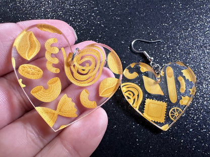 Pasta Earrings: 3D Printed Traffic Penne Pasta, Italian Food, Novelty Earrings, Tortiglioni, Bow Tie Pasta, Best Gifts for Her/Him/Them