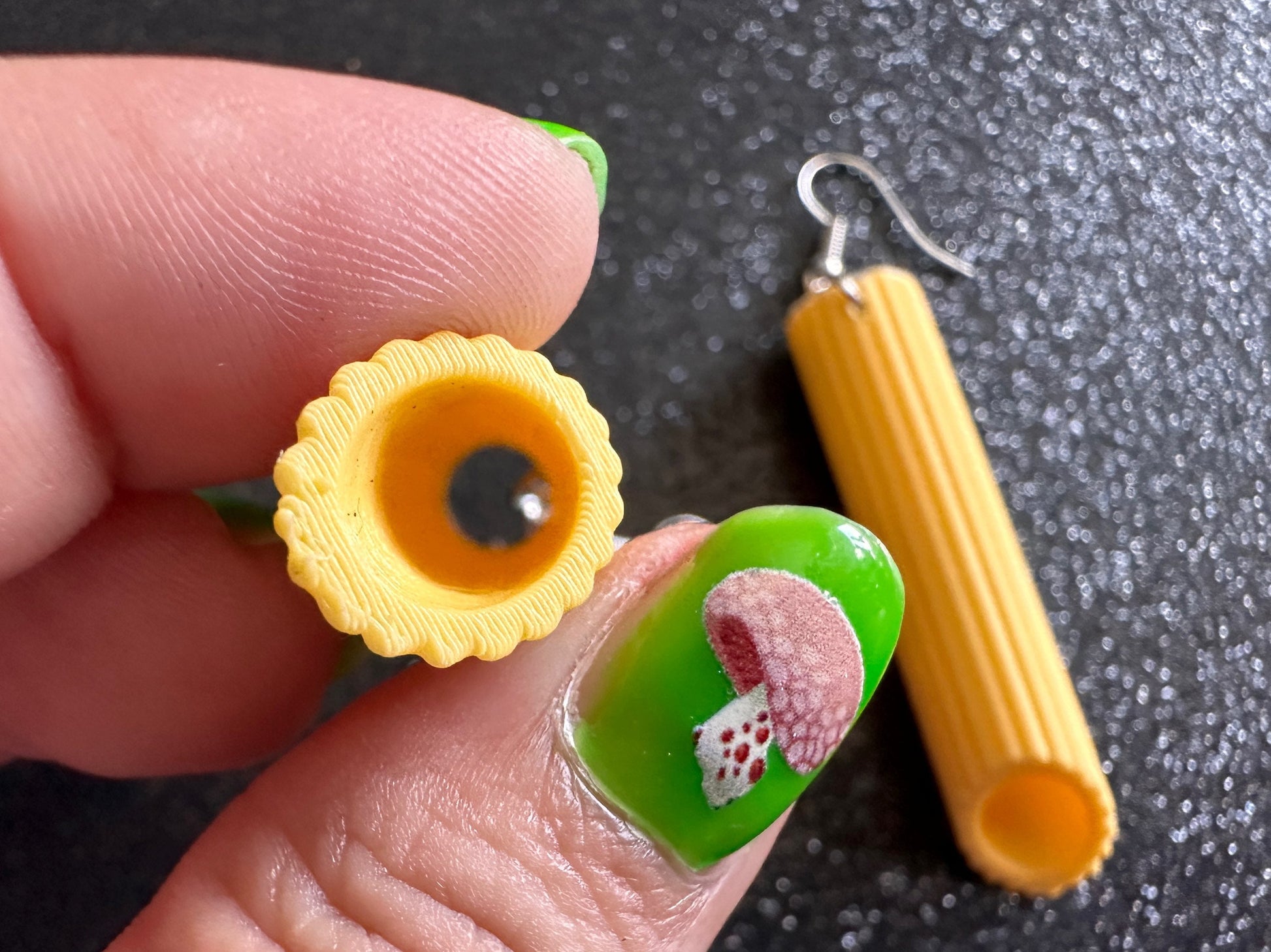 Pasta Earrings: 3D Printed Traffic Penne Pasta, Italian Food, Novelty Earrings, Tortiglioni, Pennete Rigate, Best Gifts for Her/Him/Them