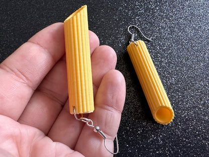 Pasta Earrings: 3D Printed Traffic Penne Pasta, Italian Food, Novelty Earrings, Tortiglioni, Pennete Rigate, Best Gifts for Her/Him/Them