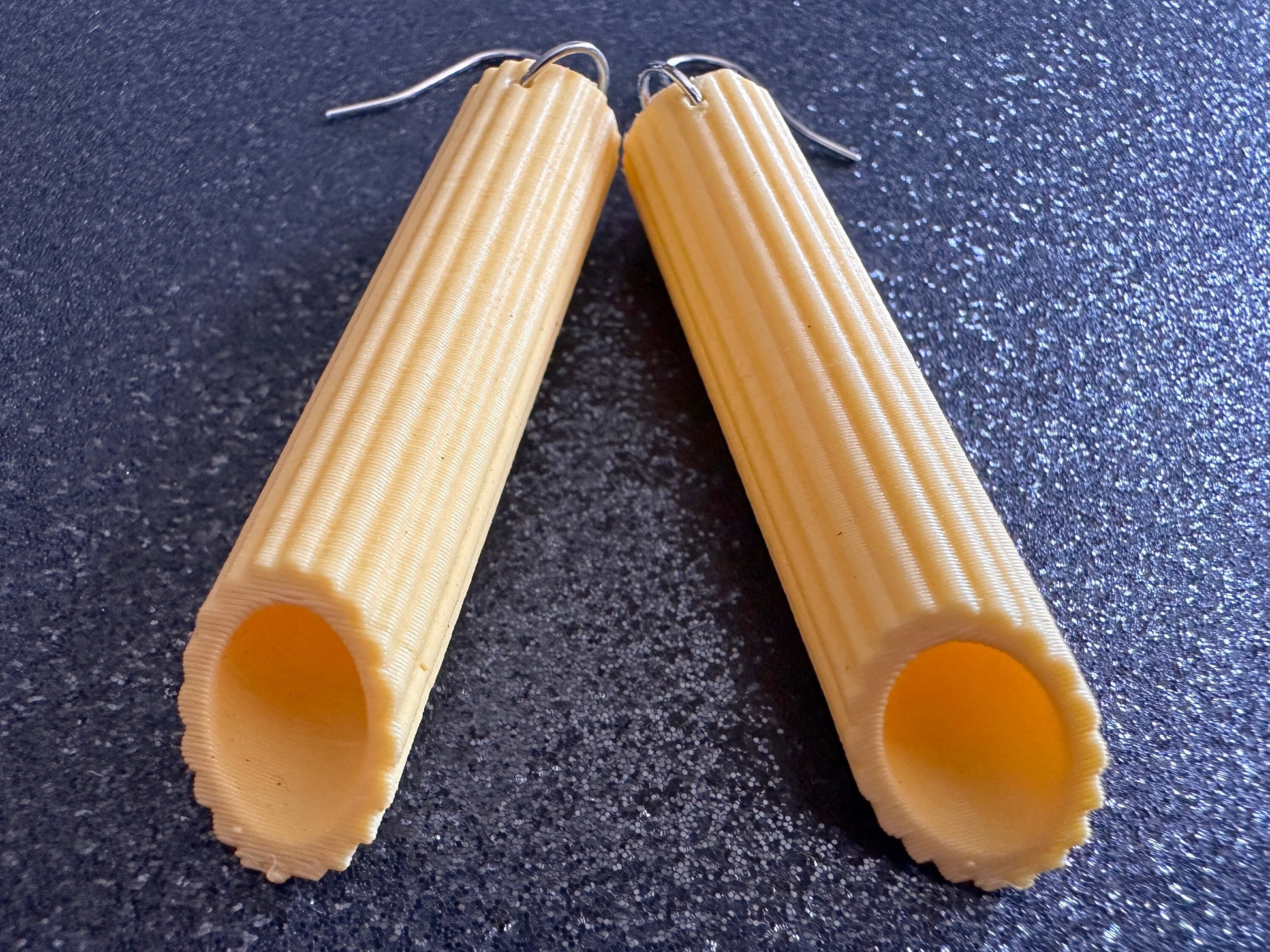 Pasta Earrings: 3D Printed Traffic Penne Pasta, Italian Food, Novelty Earrings, Tortiglioni, Pennete Rigate, Best Gifts for Her/Him/Them