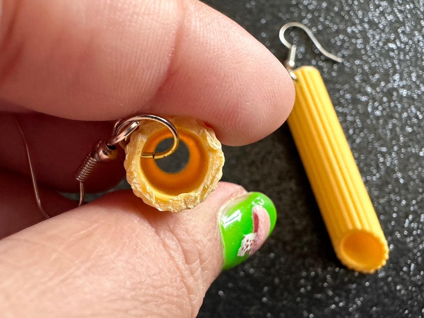 Pasta Earrings: 3D Printed Traffic Penne Pasta, Italian Food, Novelty Earrings, Tortiglioni, Pennete Rigate, Best Gifts for Her/Him/Them